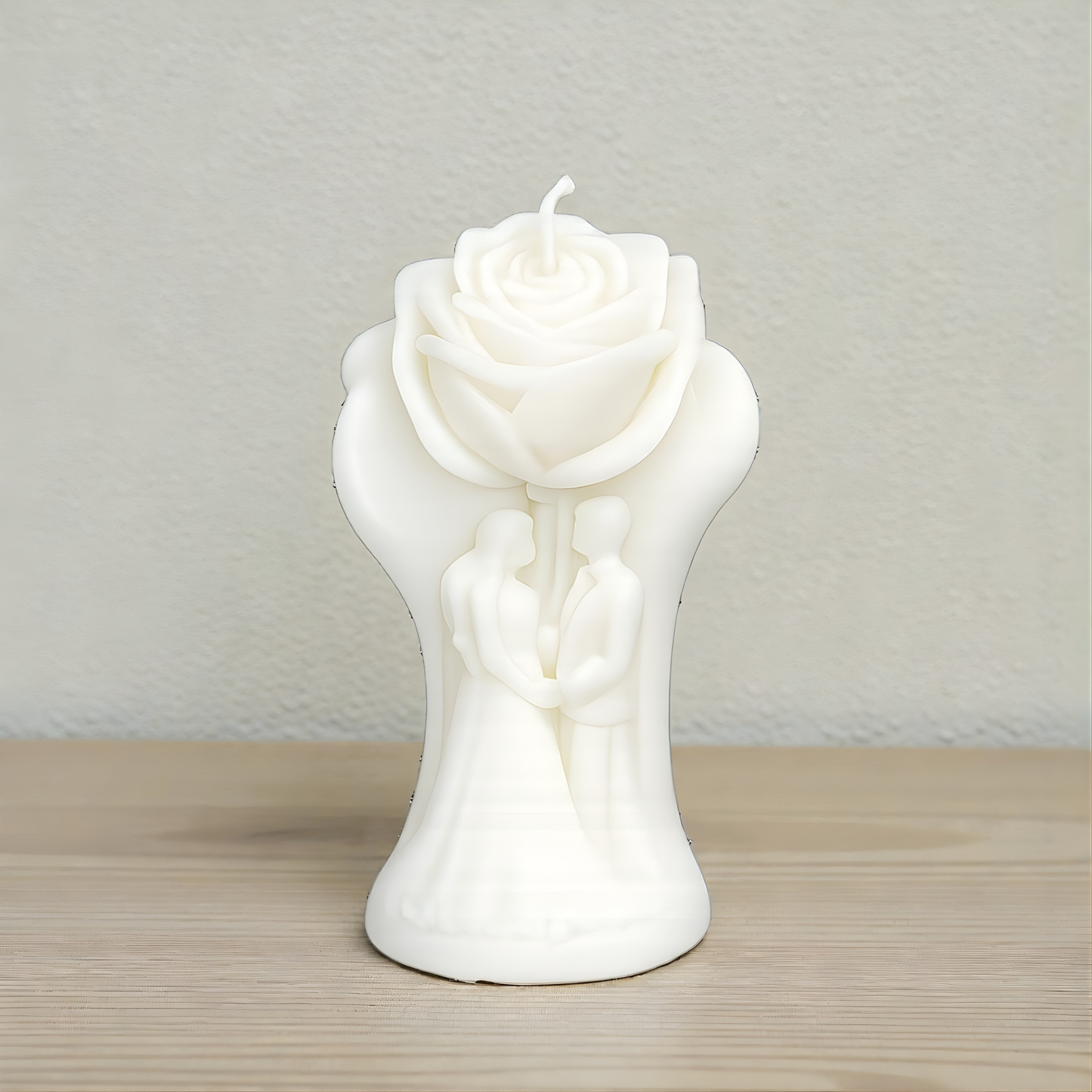 Μπομπονιέρα Κερί Ζευγάρι με Τριαντάφυλλο