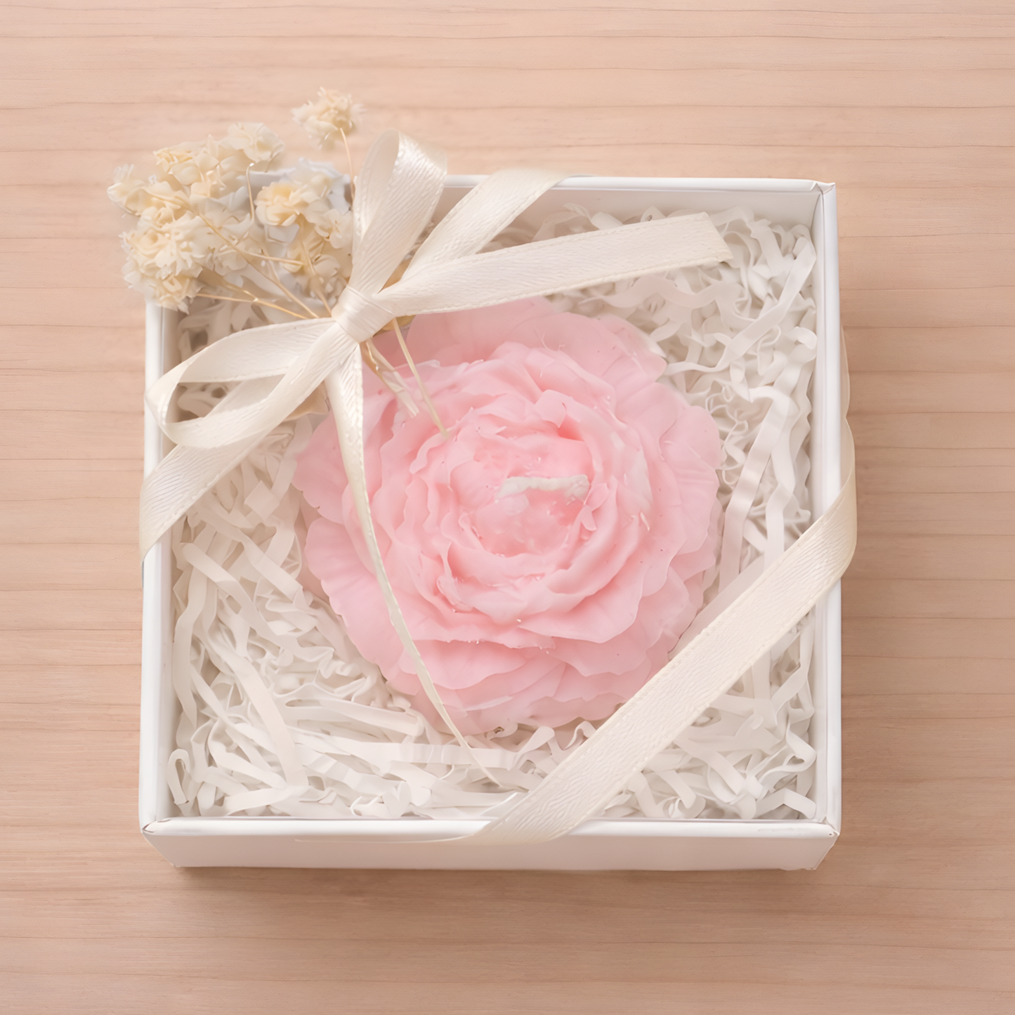 Διακοσμητικό Κερί Παιώνια σε Κουτί Δώρου