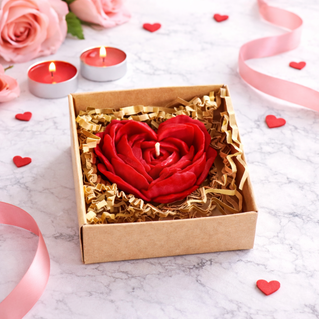 Κερί Λουλούδι σε Σχήμα Καρδιάς