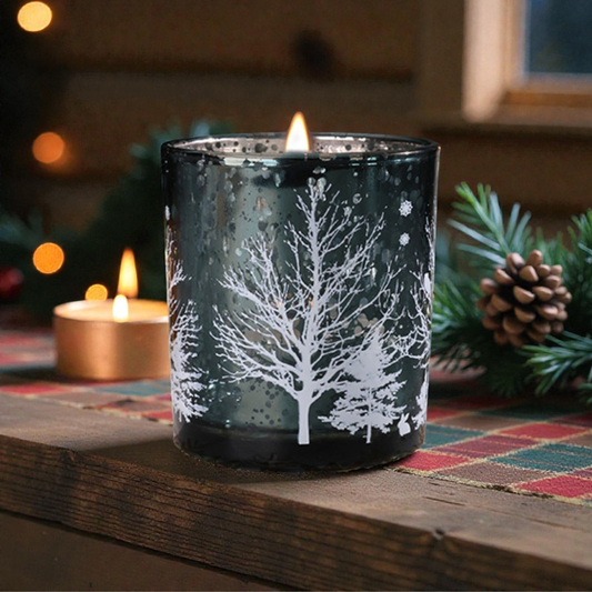 Χριστουγεννιάτικο Κερί σε Γυάλινο Βάζο