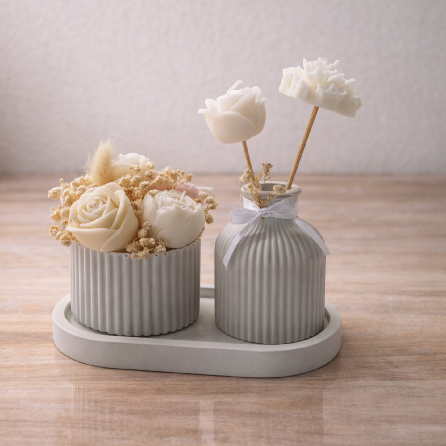 Πορσελάνινη με Τριαντάφυλλα απο Κερί