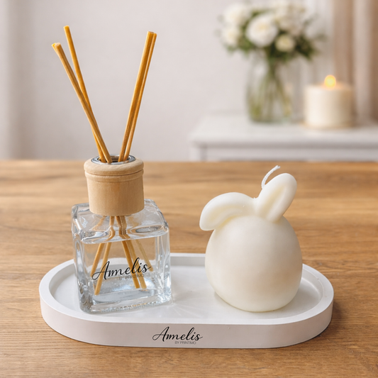 Πασχαλινό Σετ Δώρου Αρωματικό Χώρου & Κερί Bunny – Amelis