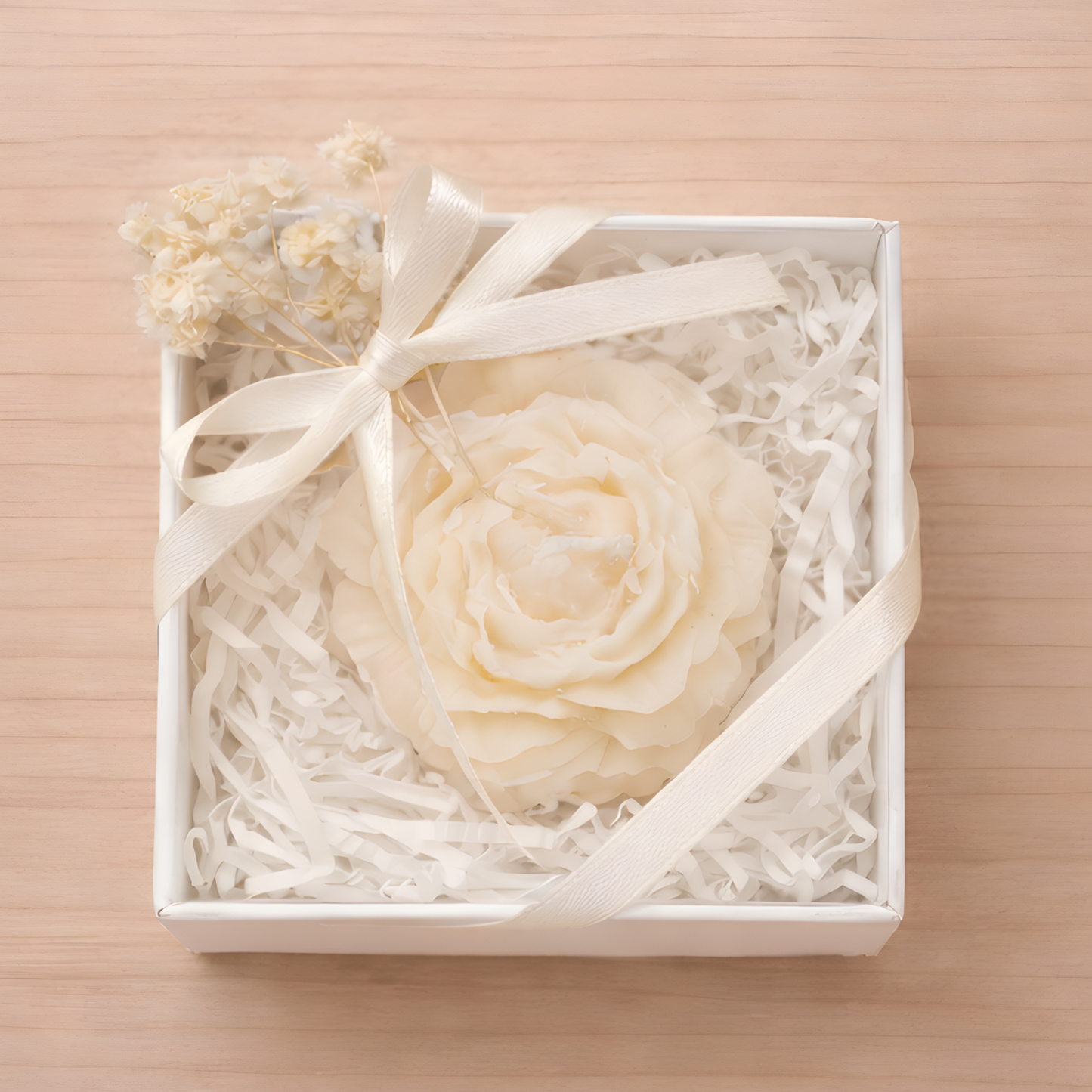 Διακοσμητικό Κερί Παιώνια σε Κουτί Δώρου