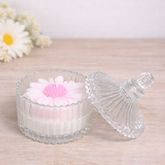 Γυάλινη Φοντανιέρα με Αρωματικό Κερί Μαργαρίτα