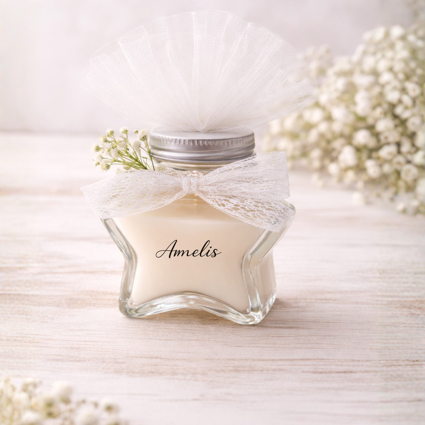 Μπομπονιέρα Βαζάκι Αστέρι με Κερί