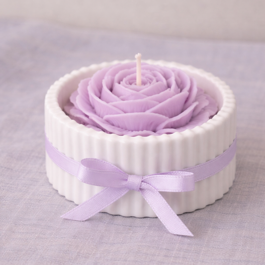 Πορσελάνινο Βάζο με Αρωματικό Κερί Παιώνια Λιλά