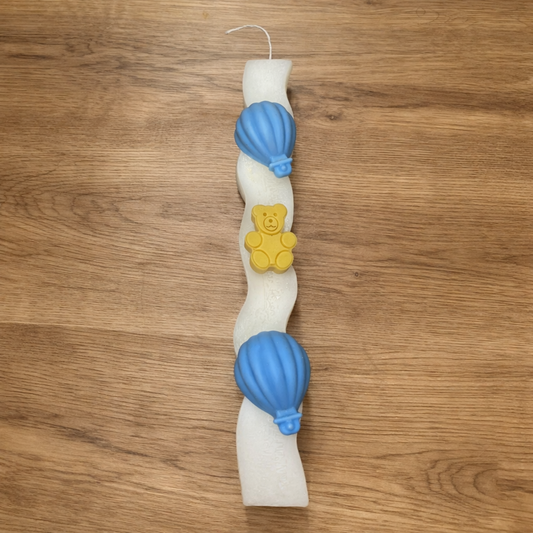 Παιδική Πασχαλινή Λαμπάδα με Αρκουδάκι & Αερόστατα