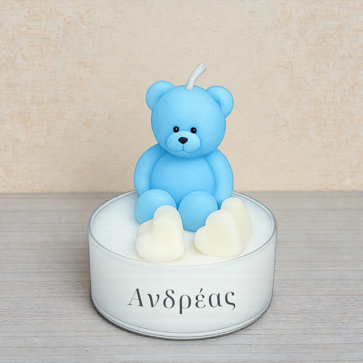 Μπομπονιέρα Κερί Αρκουδάκι σε Γυάλινο Βαζάκι