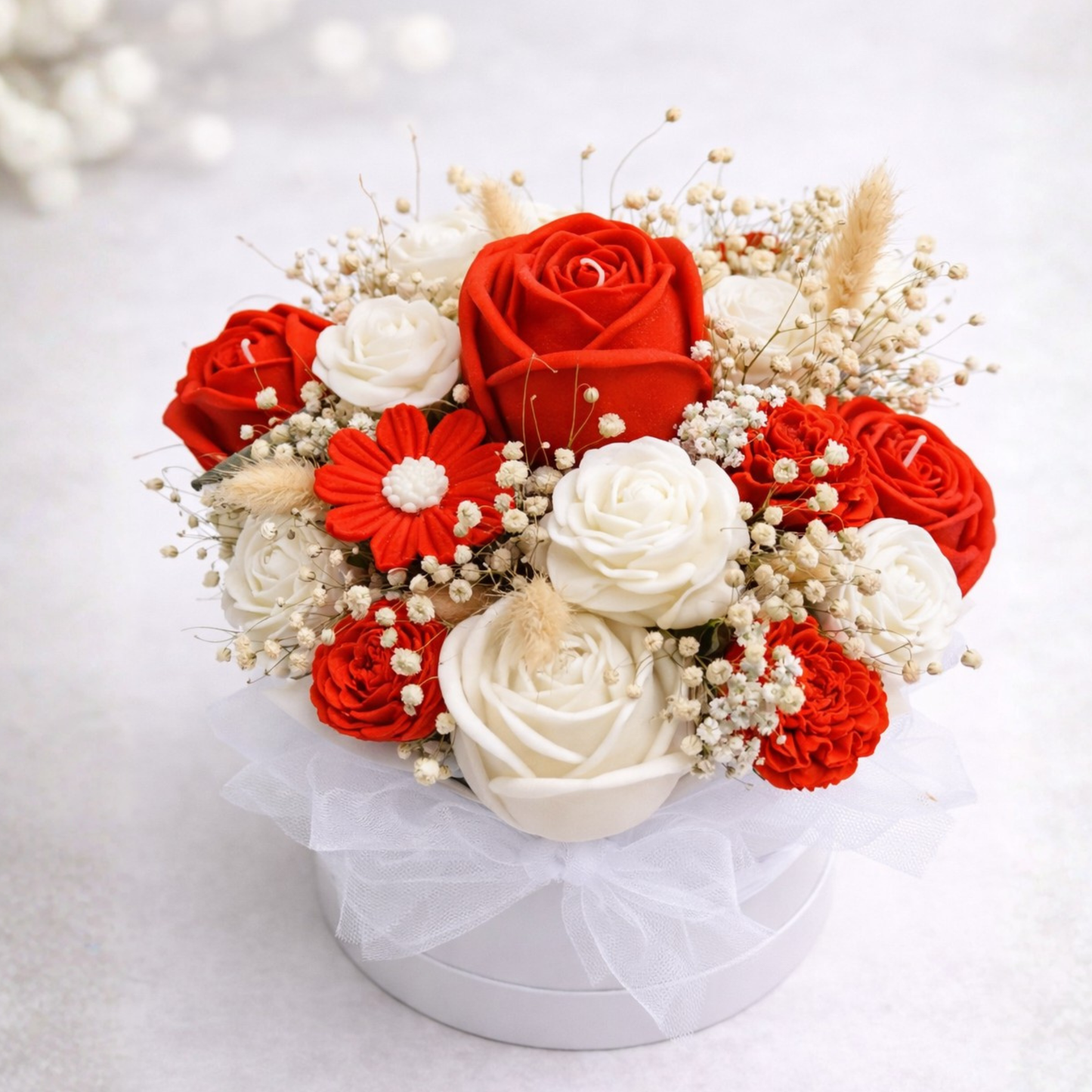 Χειροποίητη ανθοσύνθεση κεριών Amelis