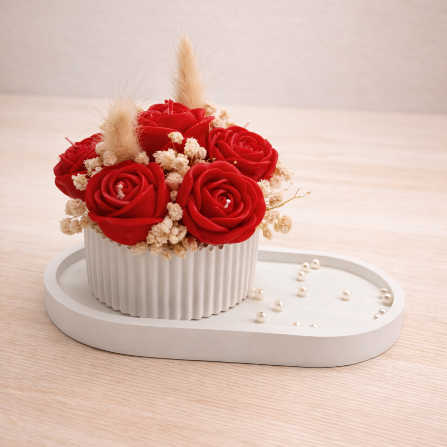 Πορσελάνινη με Τριαντάφυλλα απο Κερί